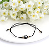 Flat Round with Evil Eye  Braided Bead Bracelets WG2D48B-03-3