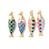 Brass Enamel Pendants KK-C143-44B-G-1