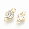 Brass Cubic Zirconia Links X-ZIRC-Q014-089G-1