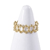 Hexagon 304 Stainless Steel Open Cuff Ring for Women RJEW-Z083-03G-02-1