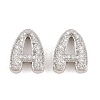 Brass Micro Pave Clear Cubic Zirconia Beads KK-D232-23P-2