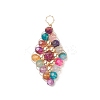 Natural Mixed Stone Copper Wire Wrapped Pendants PALLOY-JF02012-2