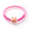 Bunny Stretch Kids Bracelets BJEW-JB04611-M-2