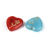 Baking Paint and Golden Metal Enlaced Glass Beads DGLA-T004-29M-2