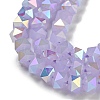 Electroplate Glass Beads Strands GLAA-Q105-02L-4
