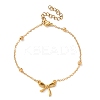 Bowknot Brass Link Bracelets for Women BJEW-TA00537-1