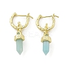 Natural Flower Amazonite Hoop Earrings EJEW-P306-01G-11-4