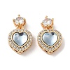 Brass Clear Cubic Zirconia Pendants KK-B102-05G-03-1