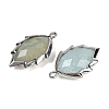 Natural Flower Amazonite Faceted Leaf Pendants G-I375-04P-21-2