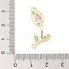 Brass Pearl Pink & Clear Cubic Zirconia Connector Charms LS-KK-G520-01G-3