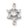 Brass Pave Clear Cubic Zirconia Connector Charms KK-G503-30P-1