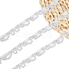 2 Yards Polyester with Plastic Imitation Pearl Beads Tassel Ribbons OCOR-GF0005-09B-1