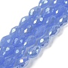 Opaque Solid Color Electroplate Glass Beads Strands EGLA-N013-J6mm-B06-1