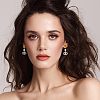 16Pcs 8 Colors Brass Glass Stud Earring Findings DIY-FH0004-50-6