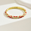 Fashionable Casual Retro Alloy Rhinestone Bangles with Enamel for Women QT6970-9-1