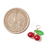 12Pcs 12 Colors Pearlized Glass Pearl Cherry Pendants PALLOY-JF03474-2