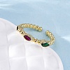 Brass Micro Pave Cubic Zirconia Cuff Rings RJEW-M066-01G-4