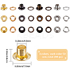 200 Sets 4 Colors Iron Grommet Eyelet Findings SCRA-GF0001-10A-05-2