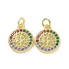Brass Micro Pave Colorful Cubic Zirconia Pendants KK-E068-VF091-2