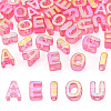 50Pcs 5 Styles UV Plating Rainbow Iridescent Acrylic Beads OACR-TA0004-93C-1