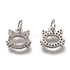 Brass Micro Pave Clear Cubic Zirconia Charms ZIRC-B002-55P-2