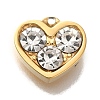 Ion Plating(IP) 304 Stainless Steel Rhinestone Charms STAS-P371-063G-1