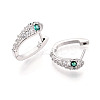 Brass Micro Pave Cubic Zirconia Snake Hoop Earrings EJEW-T048-32P-3