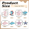 32Pcs 8 Styles Sea Animals Alloy Enamel Pendants ENAM-LP0001-88-2