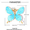 304 Stainless Steel with Sky Blue Enamel Pendants SA-OY001-27G-03-2
