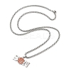 202 Stainless Steel Enamel Box Chain Sport Ball Pendant Necklaces for Men LS-NJEW-K380-01B-04-2