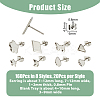 DICOSMETIC 160Pcs 8 Style 304 Stainless Steel Stud Earring Settings STAS-DC0014-79-2