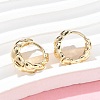 Twist Brass Hoop Earrings EJEW-Z102-09G-3