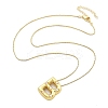 Brass & Plastic Pearl Letter Pendant Box Chain Necklaces for Women LS-NJEW-U017-01G-02-3