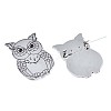 201 Stainless Steel Owl Lapel Pin JEWB-N007-120P-3