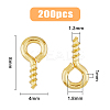 200Pcs Brass Screw Eye Pin Peg Bails KK-HY0003-40-2
