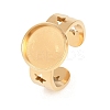 Hollow Star 304 Stainless Steel Open Cuff Ring Components STAS-F366-07C-G-1