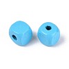 Spray Painted Wooden Beads WOOD-P021-01B-26-2