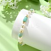 Adjustable Natural Amazonite& Cultured Freshwater Pearls Beads  Slider Bracelets for Women BJEW-JB14030-01-2