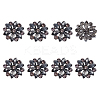 SUPERFINDINGS 8Pcs 1-Hole Alloy Rhinestone Shank Buttons BUTT-FH0001-002-1