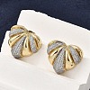 Brass Micro Pave Clear Cubic Zirconia Stud Earrings for Women EJEW-G430-02GP-2