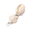 5Pcs 5 Styles Natural Cowrie Shell & Dyed Synthetic Turquoise Turtle Copper Wire Wrapped Pendants PALLOY-JF04034-03-5