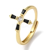 Brass with Cubic Zirconia Adjustable Rings RJEW-Z017-04G-1