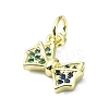 Brass Micro Pave Cubic Zirconia Pendants KK-H475-22G-01-2