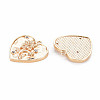 Brass Micro Pave Clear Cubic Zirconia Pendants KK-S364-177-2