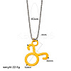 Punk Style 304 Stainless Steel Twelve Constellations Pendant Necklaces with Stainless Steel Tone Box Chains WGE8D8E-08-1