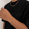 Alloy Enamel & Rhinstone Link Chain Bracelets for Men Women FS-WG01628-02-1