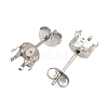 304 Stainless Steel Flat Round Stud Earring Findings STAS-D389-04E-P-2
