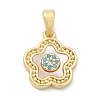 Brass Micro Pave Cubic Zirconia Pendents KK-M303-01G-04-1