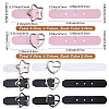16Pcs 8 Styles Star/Heart-shaped PU Leather Buckles AJEW-CL0001-70-2