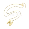 Brass & Plastic Pearl Letter Pendant Box Chain Necklaces for Women LS-NJEW-U017-01G-14-3